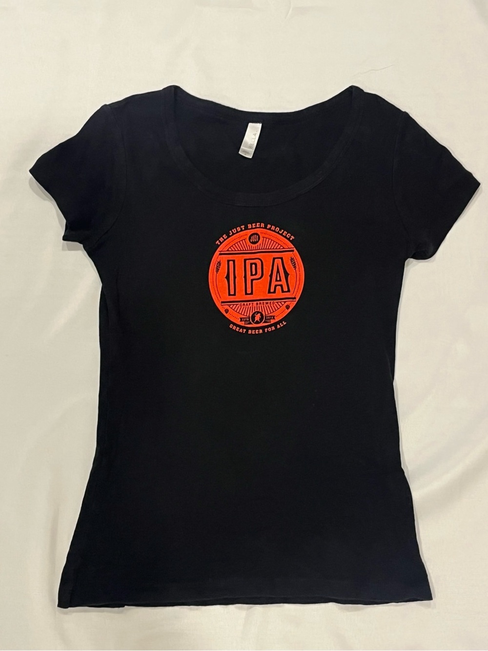 IPA Graphic Scoop Neck Tee - Black with Red Logo